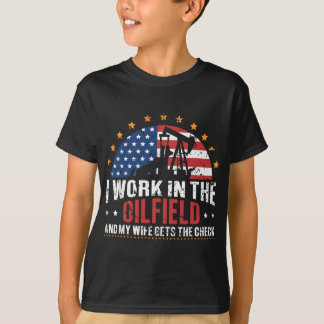 Camiseta EUA Flag Oil well Oilfeilfield Oilfield Trash Oilf