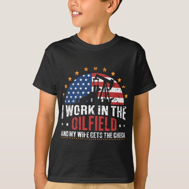 Camiseta EUA Flag Oil well Oilfeilfield Oilfield Trash Oilf (Frente)