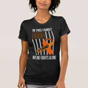 Camiseta EUA Flag Orange Ribbon Products Leucemia Sensibili