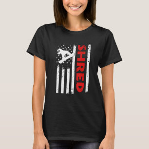 Camiseta EUA Flag Shred Snowborader Freestyle Snowboard Ame