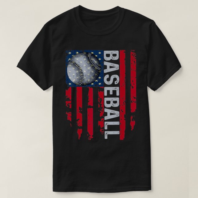 Camiseta EUA Flag Vintage Pai Mãe Tee (Frente do Design)