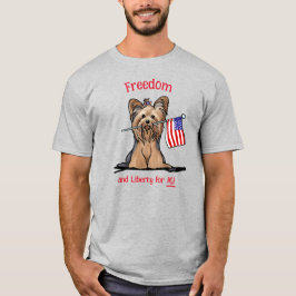 Camiseta EUA Freedom Yorkie Terrier