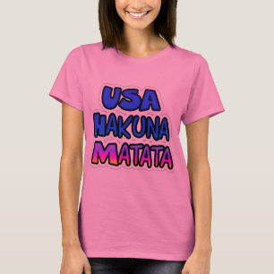 Camiseta EUA Hakuna Matata - Cores de Bandeira Nacionais