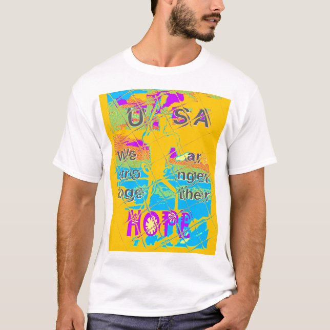 Camiseta EUA Hillary Hope Fortalece Juntos (Frente)