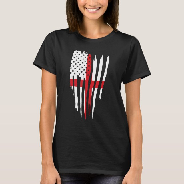 Camiseta EUA Inglaterra — Sinalizador combinado 1 (Frente)
