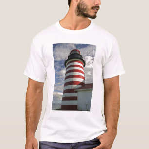Camiseta EUA, Maine, Lubec. Farol West Quoddy Head