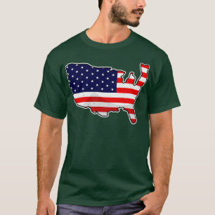 Camiseta EUA Mapa Estados Unidos Bandeira Amor Patriotismo