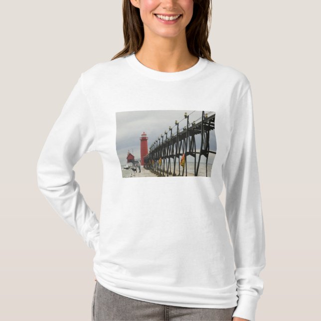 Camiseta EUA, Michigan, Lake Michigan Shore, Grand Haven: (Frente)