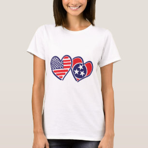 Camiseta EUA — Nashville-Flag-Hearts