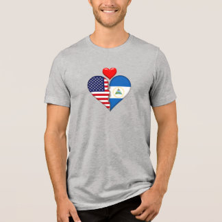 Camiseta EUA Nicarágua Corações bandeiras Herança Hispânica