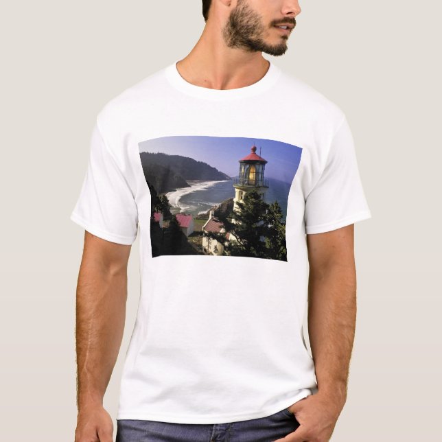 Camiseta EUA, Oregon, Florence. Farol de Heceta Head (Frente)