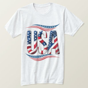 Camiseta EUA Orgulho Bold - Letra Art - Flag Dentro Edition