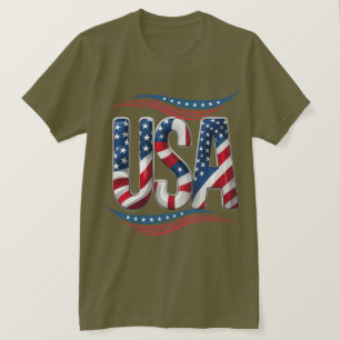 Camiseta EUA Orgulho Bold - Letra Art - Flag Dentro Edition