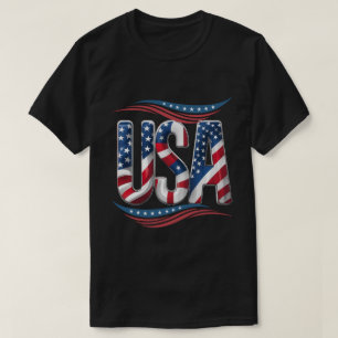 Camiseta EUA Orgulho Bold - Letra Art - Flag Dentro Edition