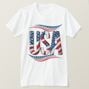 Camiseta EUA Orgulho Bold - Letra Art - Flag Dentro Edition
