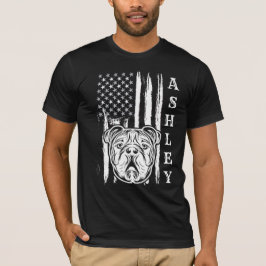 Camiseta EUA Patriota Inglês Cão-Grande dos-EUA Pet