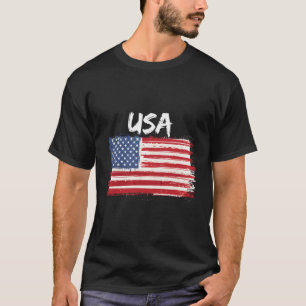 Camiseta Eua Patriótica Com Bandeira Americana Dos Estados 