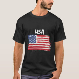 Camiseta Eua Patriótica Com Bandeira Americana Dos Estados