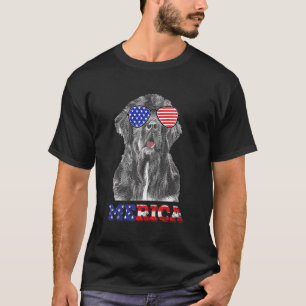 Camiseta Eua Patriótica Merica Newfound Cachorro Americano