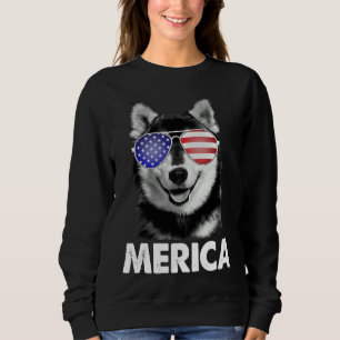 Camiseta Eua Patriótica Merica Siberian Husky Dog Eua Améri