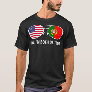 Camiseta EUA Portugal Bandeira Óculos de sol portugueses am