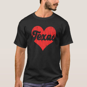 Camiseta EUA Proud Estado Americano Flag Heart Love Texas