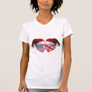 Camiseta EUA-REINo Unido-Papai noel-Chapéus