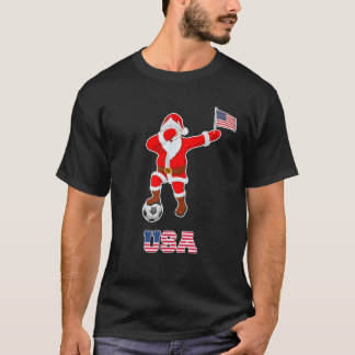 Camiseta EUA Soccer Shirt Dabbing Papais noeis Natal Americ