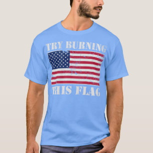 Camiseta EUA Tente Queimar Este Patriótico América Bandeira