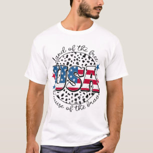Camiseta EUA Terra de Livre Por Causa dos Valentes