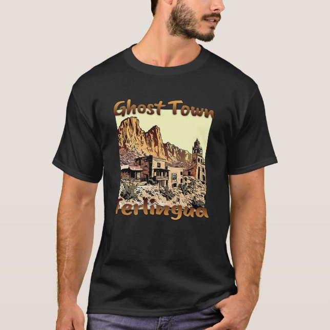 Camiseta EUA Texas Terlingua Ghost Town Design (Frente)