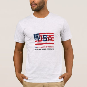 Camiseta EUA - Uma nação de liberdade Patriótico Premium