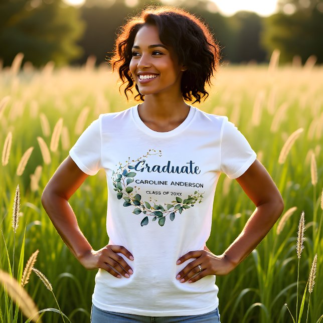 Camiseta Eucalipto Dourado Celebra Graduado (Criador carregado)