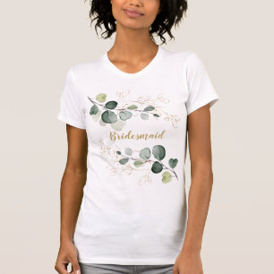 Camiseta Eucalyptus deixa Dourada Bridesmaid Floral