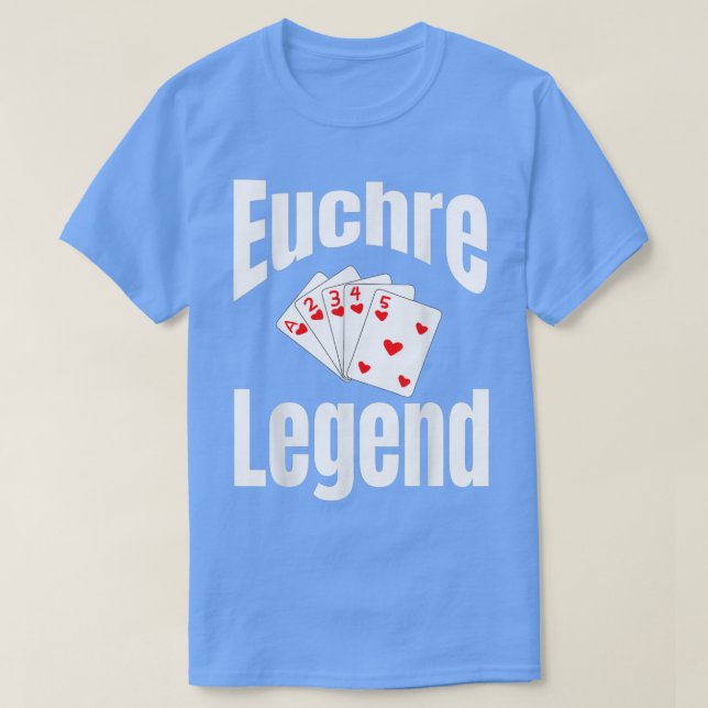 Camiseta Euchre Legend Game Game Game Night Wor (Frente do Design)