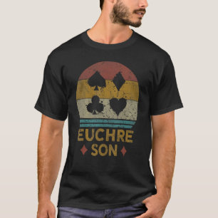 Camiseta Euchre Son Vintage Euchere Card Game