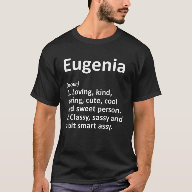 Camiseta EUGENIA Definição Personalizada Funny Birthday Gif (Frente)