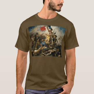 Camiseta Eugne Delacroix Liberty Liderando a Pessoas Pixela