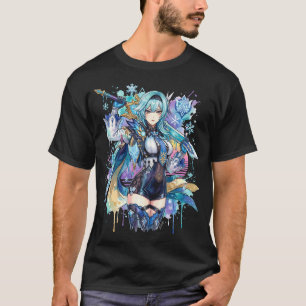 Camiseta Eula Lawrence Genshin Vaporwave CRT Estética Baixa
