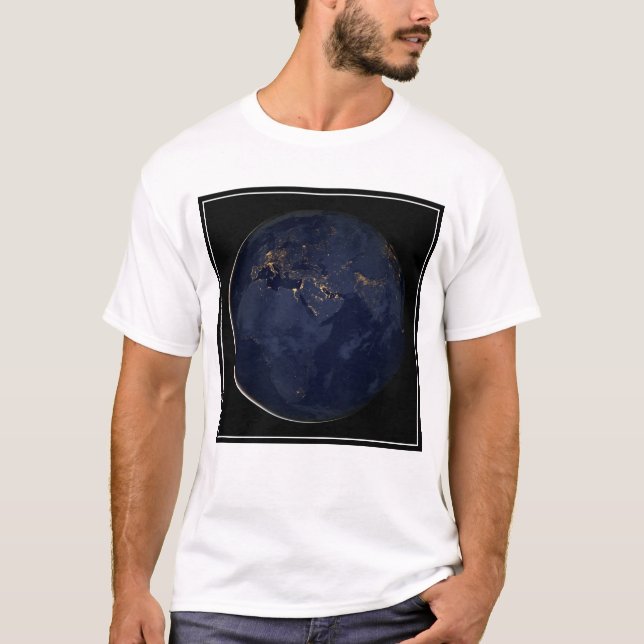 Camiseta Europa, África e Médio Oriente Luzes À Noite (Frente)