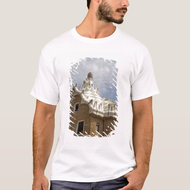 Camiseta Europa, Espanha, Catalunha, Barcelona. Park Guell, (Frente)