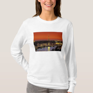 Camiseta Europa, França, Paris. Vista do pôr do sol da Torr
