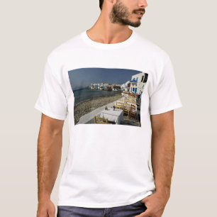 Camiseta Europa, Grécia, Mykonos. Vistas do litoral