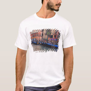 Camiseta Europa, Itália, Veneza, gondolas no canal