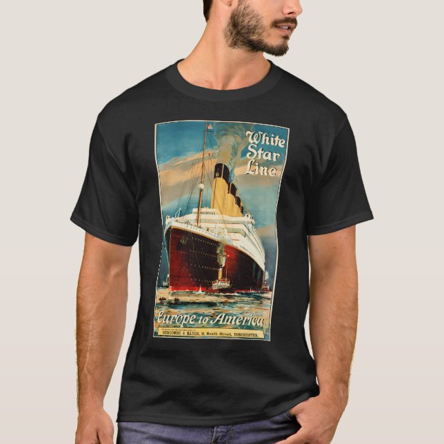 Camiseta Europa Para A América Via White Star Line Ocean Li (Frente)