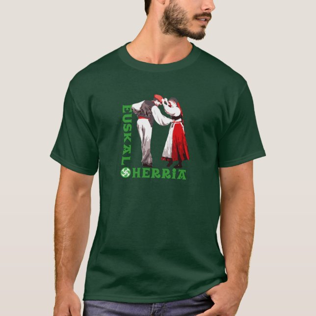 Camiseta Euskal Herria: dançarinos Basque tradicionais, (Frente)