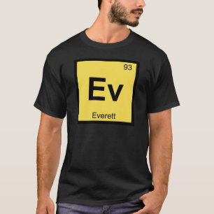Camiseta Ev - Everett Washington Química Tabela Periódica