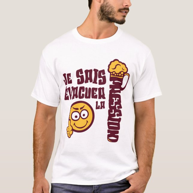 Camiseta evacuer pression biere alcool humour (Frente)