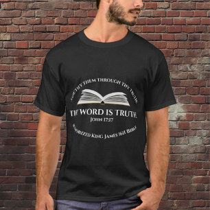 Camiseta Evangelho de João Bíblia Verso Palavra de Deus Neg