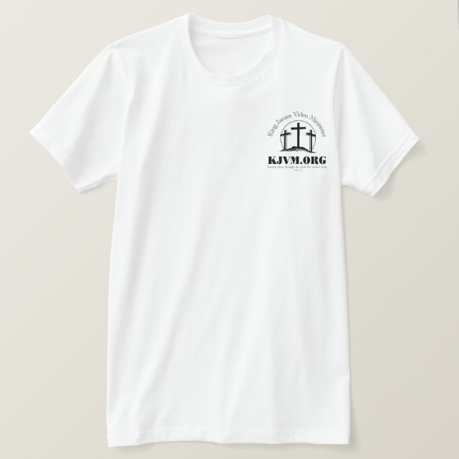 Camiseta Evangelho dos Ministérios John KJV (Frente do Design)